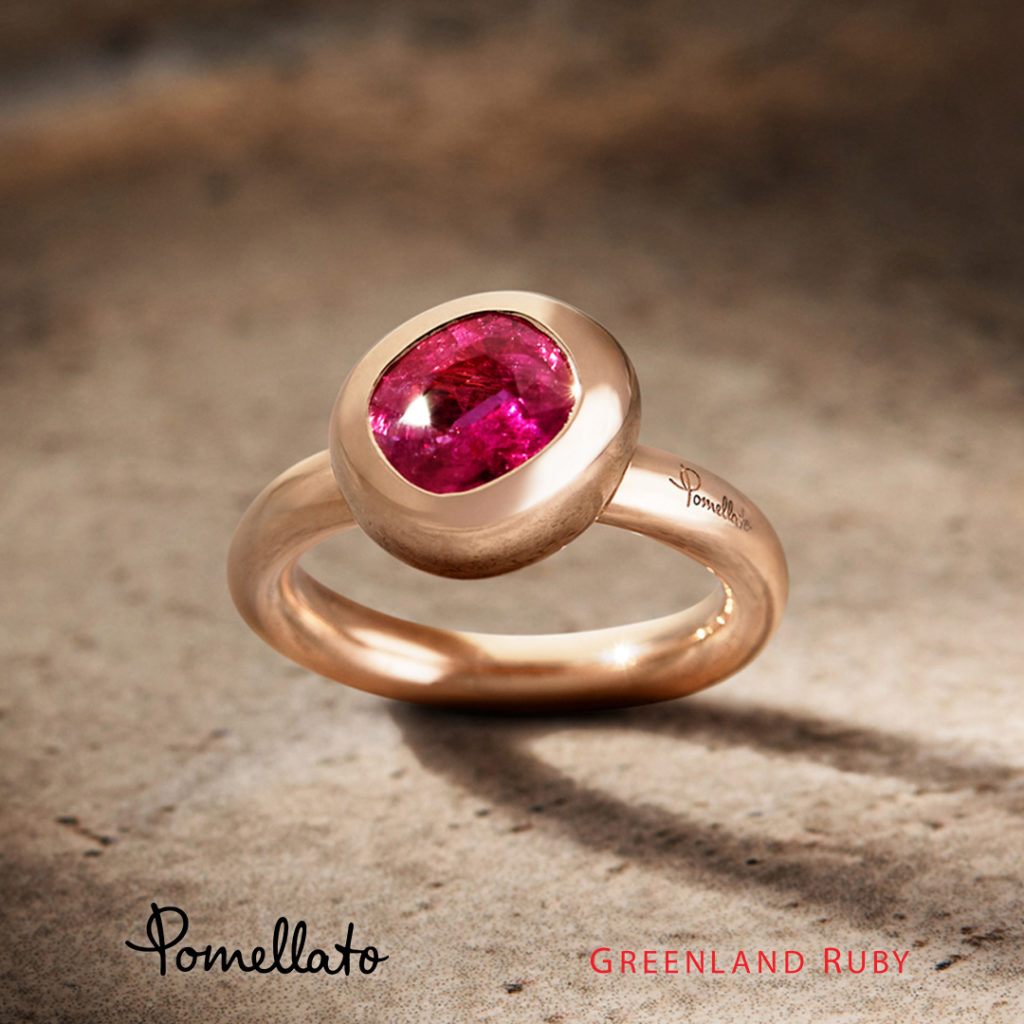 NUVOLA RUBY ring in Fairmined gold with Greenland Ruby