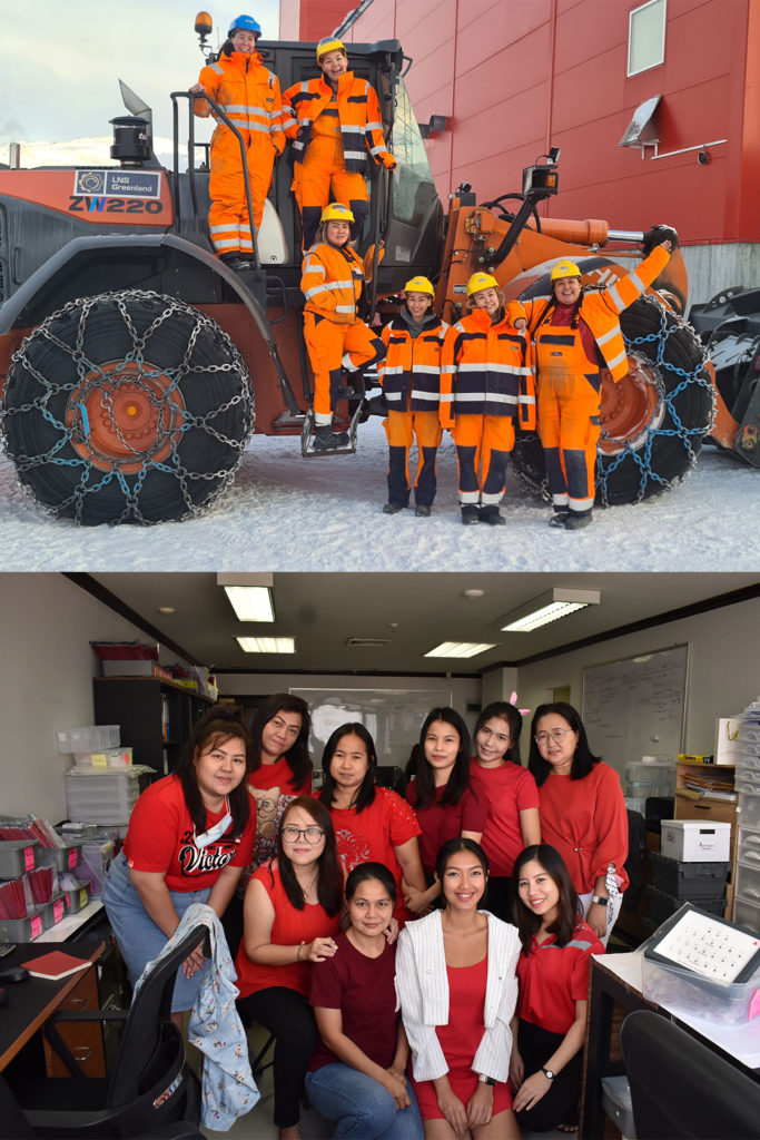 Greenland Ruby Aappalutoq Mine Employees operating heavy machinery on site in Greenland. Greenland Ruby Sorting and Administration in Thailand