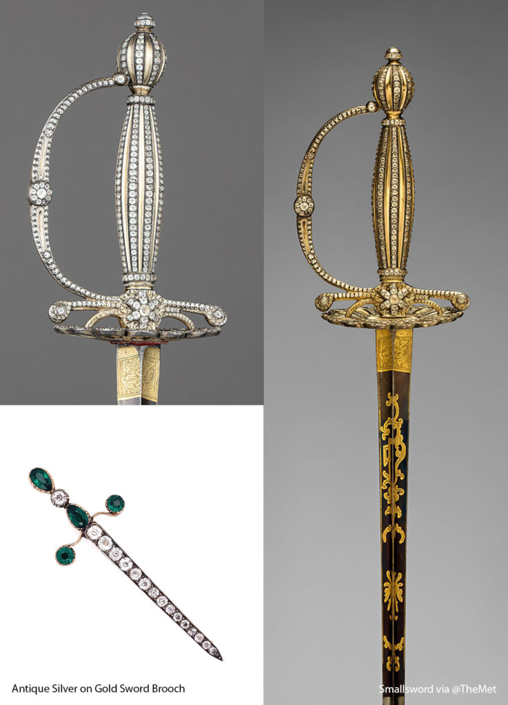 3 Swords with Bejeweled Hilts